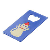 Niedliche Weihnachtskatze Custom Geldbeutel Flaschenöffner (Vorderseite Schrägansicht)