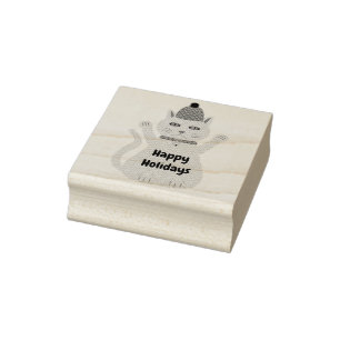 Niedliche Weihnachtskatze Custom Gummistempel