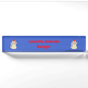 Niedliche Weihnachtskatze Custom Namensplakette