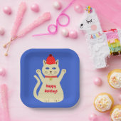 Niedliche Weihnachtskatze Custom Pappteller (Party)