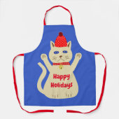 Niedliche Weihnachtskatze Custom Schürze (Vorderseite)