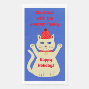 Niedliche Weihnachtskatze Custom Serviette