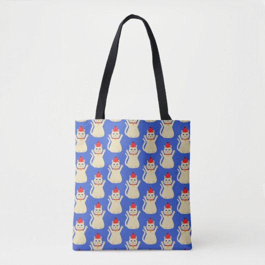 Niedliche Weihnachtskatze Doppelseitenschrift Tasche (Vorderseite)