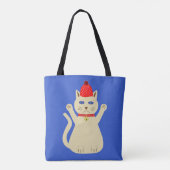 Niedliche Weihnachtskatze Doppelseitenschrift Tasche (Rückseite)