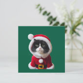 Niedliche Weihnachtskatze Einladung (Stehend Vorderseite)
