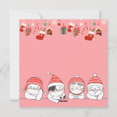 Niedliche Weihnachtskatze Feiertagskarte (Rückseite)