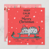 Niedliche Weihnachtskatze Feiertagskarte (Vorne/Hinten)