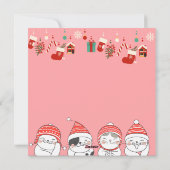 Niedliche Weihnachtskatze Feiertagskarte (Rückseite)