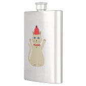 Niedliche Weihnachtskatze Flachmann (Links)