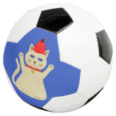 Niedliche Weihnachtskatze Fußball (Dreiviertel)