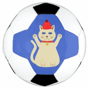 Niedliche Weihnachtskatze Fußball