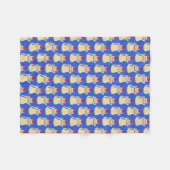 Niedliche Weihnachtskatze Gemustert Fleecedecke (Vorderseite (Horizontal))