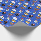 Niedliche Weihnachtskatze Gemustert Geschenkpapier (Ecke)