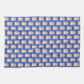 Niedliche Weihnachtskatze Gemustert Geschirrtuch (Horizontal)
