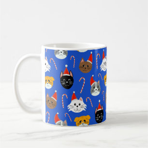 Niedliche Weihnachtskatze Gemustert Kaffeetasse