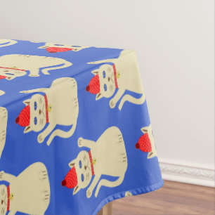 Niedliche Weihnachtskatze Gemustert Tischdecke
