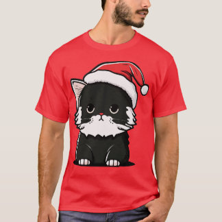Niedliche Weihnachtskatze Geschenk Funny Katze Wei T-Shirt