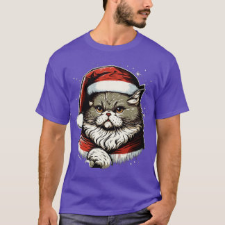 Niedliche Weihnachtskatze Geschenk Funny Katze Wei T-Shirt