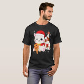 Niedliche Weihnachtskatze Gingerbrett Weihnachtskä T-Shirt (Vorne ganz)