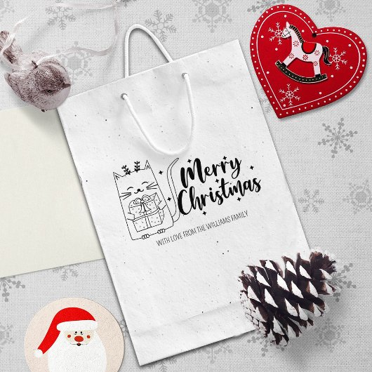 Niedliche Weihnachtskatze Gummistempel