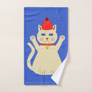 Niedliche Weihnachtskatze Handtuch