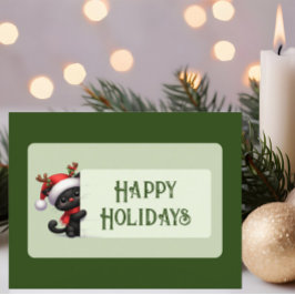 Niedliche Weihnachtskatze - Happy Holidays Postcar Postkarte