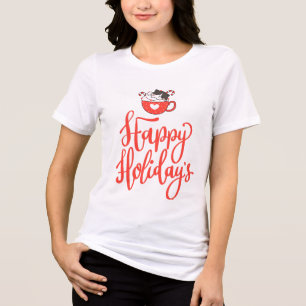 Niedliche Weihnachtskatze In einem Cup Happy Holid Tri-Blend Shirt