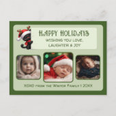 Niedliche Weihnachtskatze - individuell anpassbare Postkarte (Vorderseite)