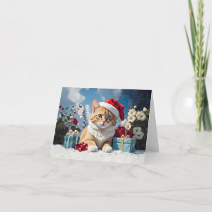 niedliche Weihnachtskatze Karte