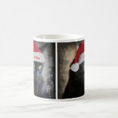 Niedliche Weihnachtskatze, kundengebundener w-Name Kaffeetasse (Mittel)