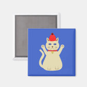 Niedliche Weihnachtskatze Magnet (Vorderseite/Rückseite)