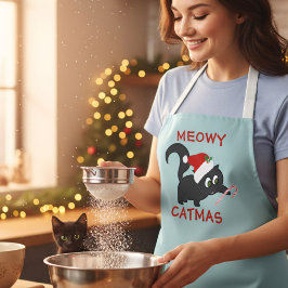 Niedliche Weihnachtskatze Meowy Catmas Schürze