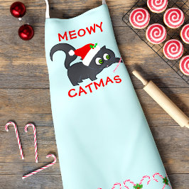 Niedliche Weihnachtskatze Meowy Catmas Schürze