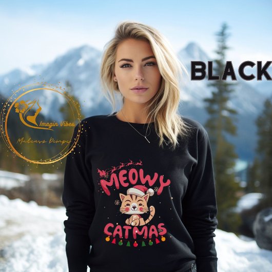 Niedliche Weihnachtskatze Meowy Weihnachtskatze Sweatshirt