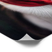 Niedliche Weihnachtskatze mit Bogen Poster (Ecke)