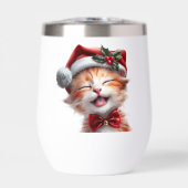 Niedliche Weihnachtskatze mit Weihnachtsmannmütze  (Vorderseite)