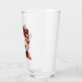 Niedliche Weihnachtskatze mit Weihnachtsmannmütze  Glas (Links)