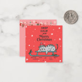 Niedliche Weihnachtskatze Mitteilungskarte (Vorderseite/Rückseite Beispiel)
