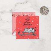 Niedliche Weihnachtskatze Mitteilungskarte (Vorderseite/Rückseite Beispiel)