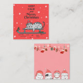 Niedliche Weihnachtskatze Mitteilungskarte (Vorne/Hinten)