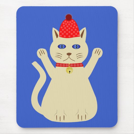 Niedliche Weihnachtskatze Mousepad (Vorne)