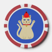 Niedliche Weihnachtskatze Pokerchips (Vorderseite)