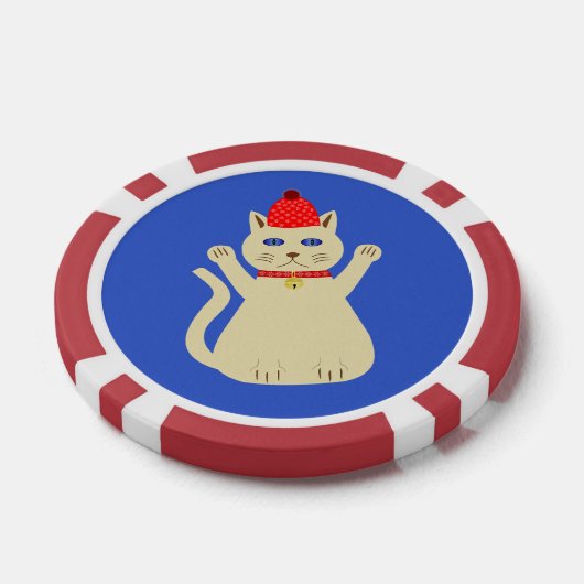 Niedliche Weihnachtskatze Pokerchips (Einzeln)
