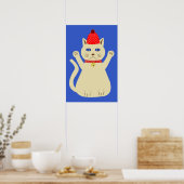 Niedliche Weihnachtskatze Poster (Küche)