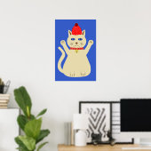Niedliche Weihnachtskatze Poster (Heimbüro)