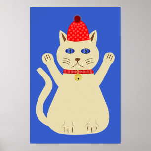 Niedliche Weihnachtskatze Poster