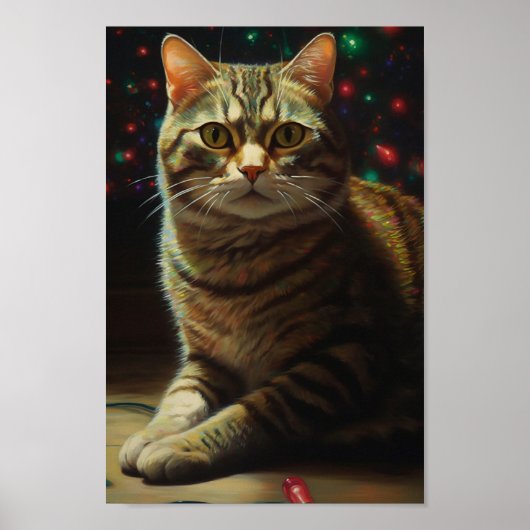 Niedliche Weihnachtskatze Poster (Vorne)