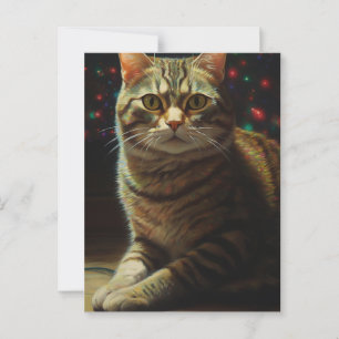 Niedliche Weihnachtskatze Postkarte