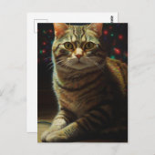 Niedliche Weihnachtskatze Postkarte (Vorne/Hinten)