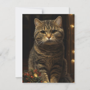 Niedliche Weihnachtskatze Postkarte